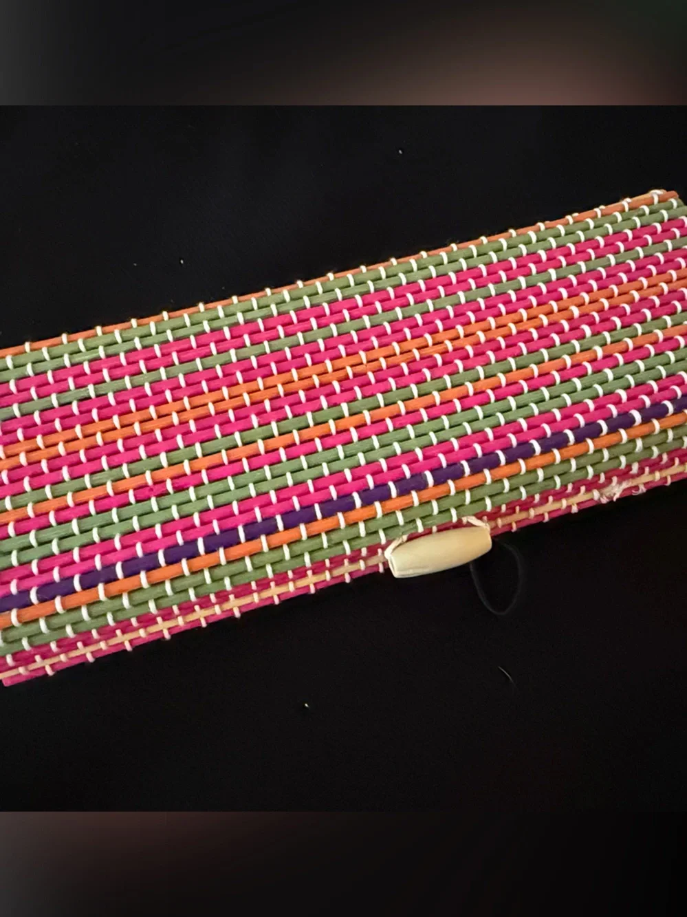 6 Piece Woven Bamboo Rectangle Jewelry Cases - Multicolor Set